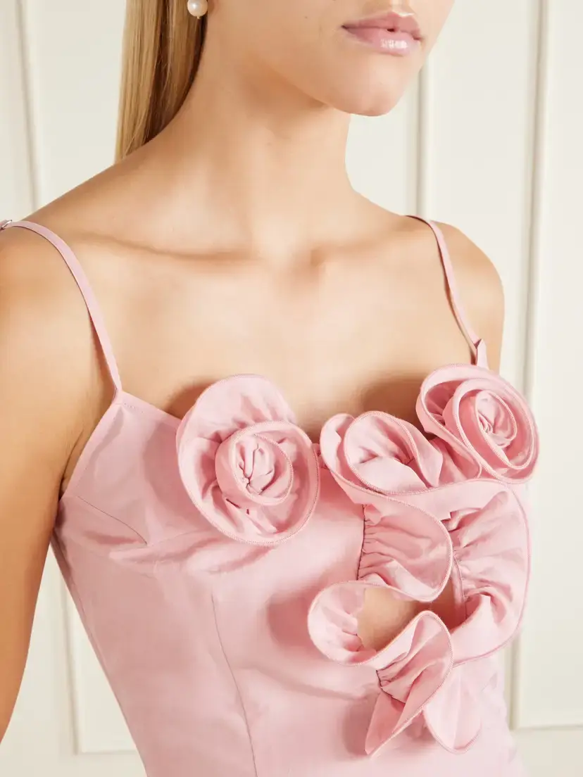 Magda Butrym Floral-appliquéd Cotton And Silk-blend Mini Dress | Thumbnail 4
