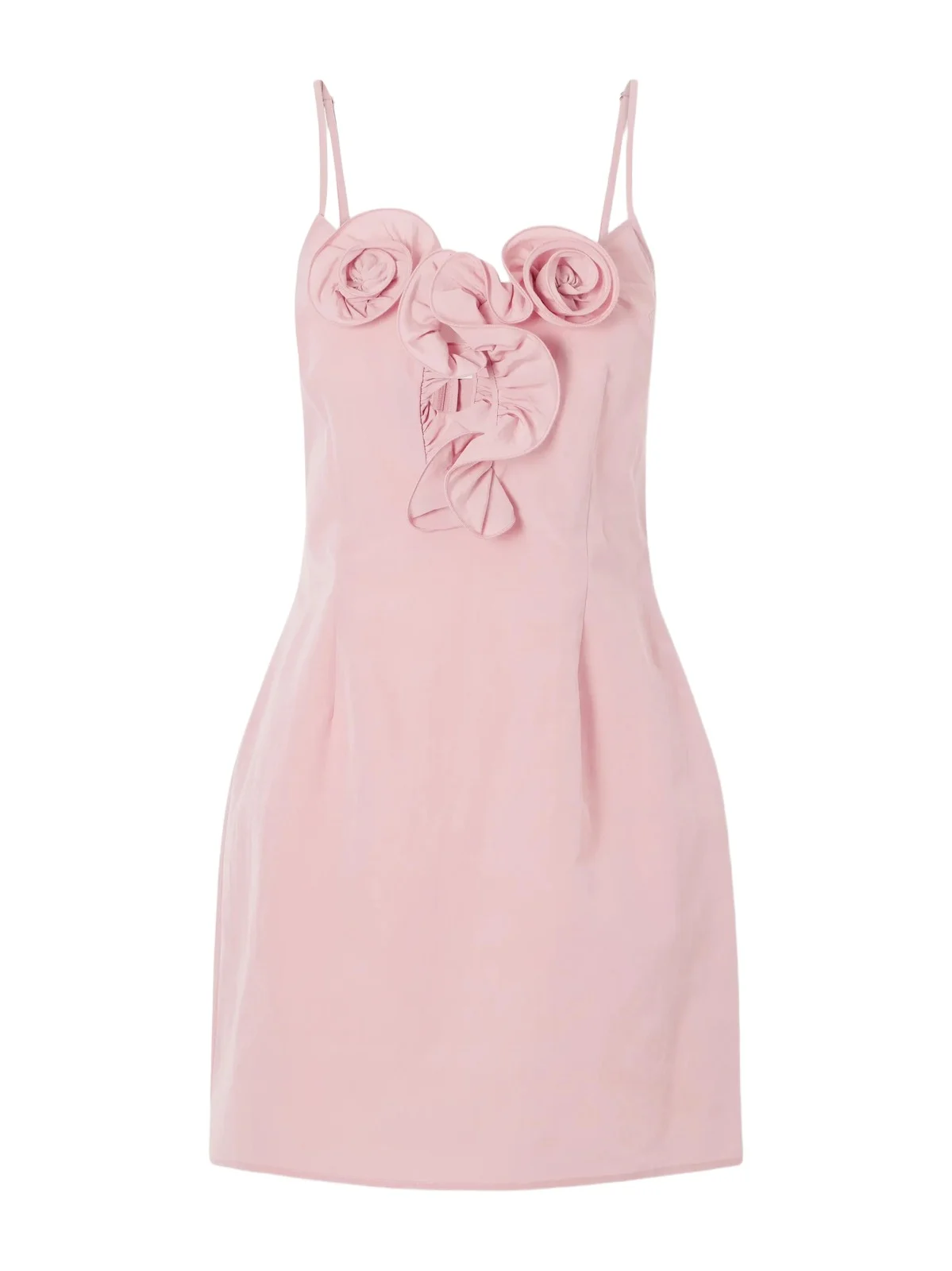 Floral-appliquéd Cotton And Silk-blend Mini Dress