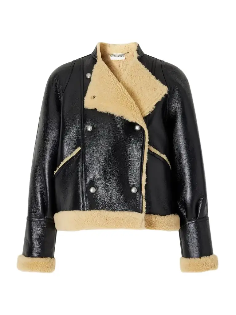 Altuzarra Kenny Shearling-trimmed Leather Coat | Image 1 Altuzarra Kenny Shearling-trimmed Leather Coat | Image 1