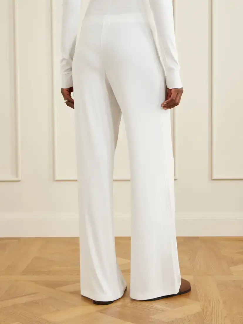 ÉTERNE Easy Lounge Ribbed-knit Jersey Wide-leg Pants | Thumbnail 4 ÉTERNE Easy Lounge Ribbed-knit Jersey Wide-leg Pants | Thumbnail 4