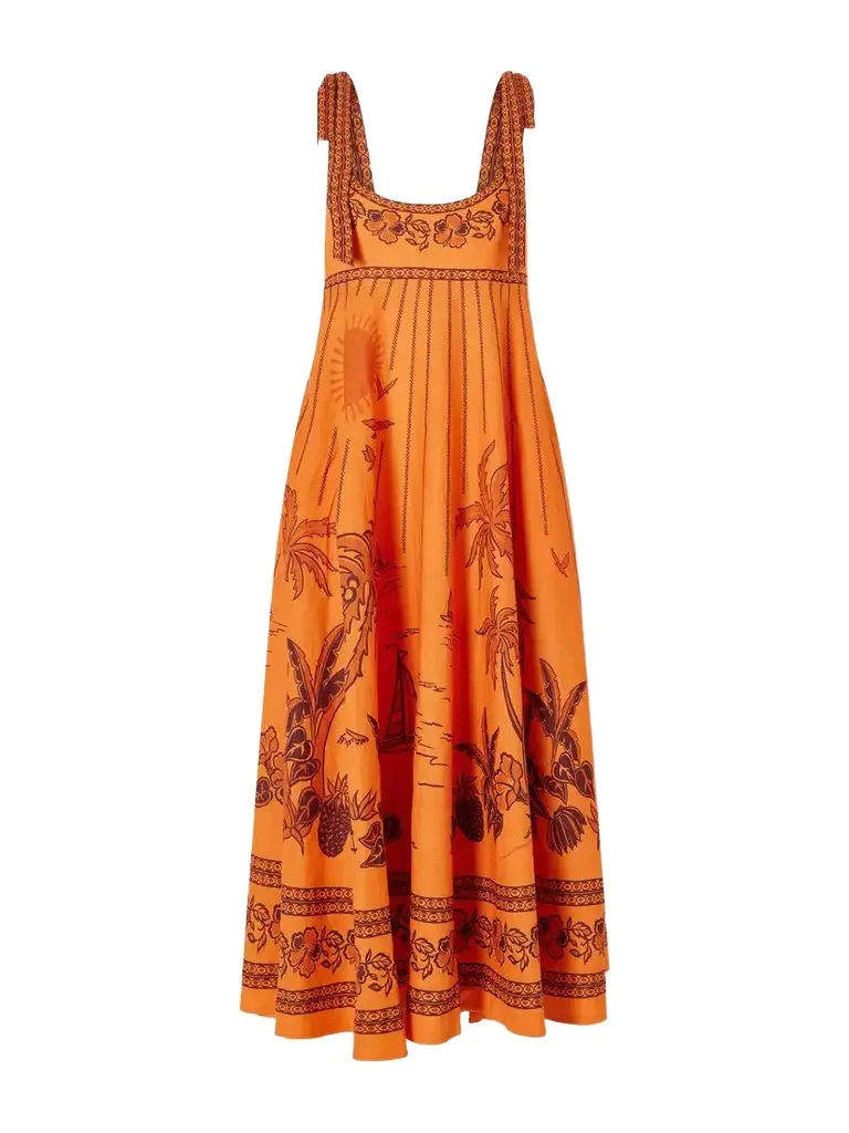 ALÉMAIS Boathouse Ballet Printed Linen Midi Dress | Image 1 ALÉMAIS Boathouse Ballet Printed Linen Midi Dress | Image 1