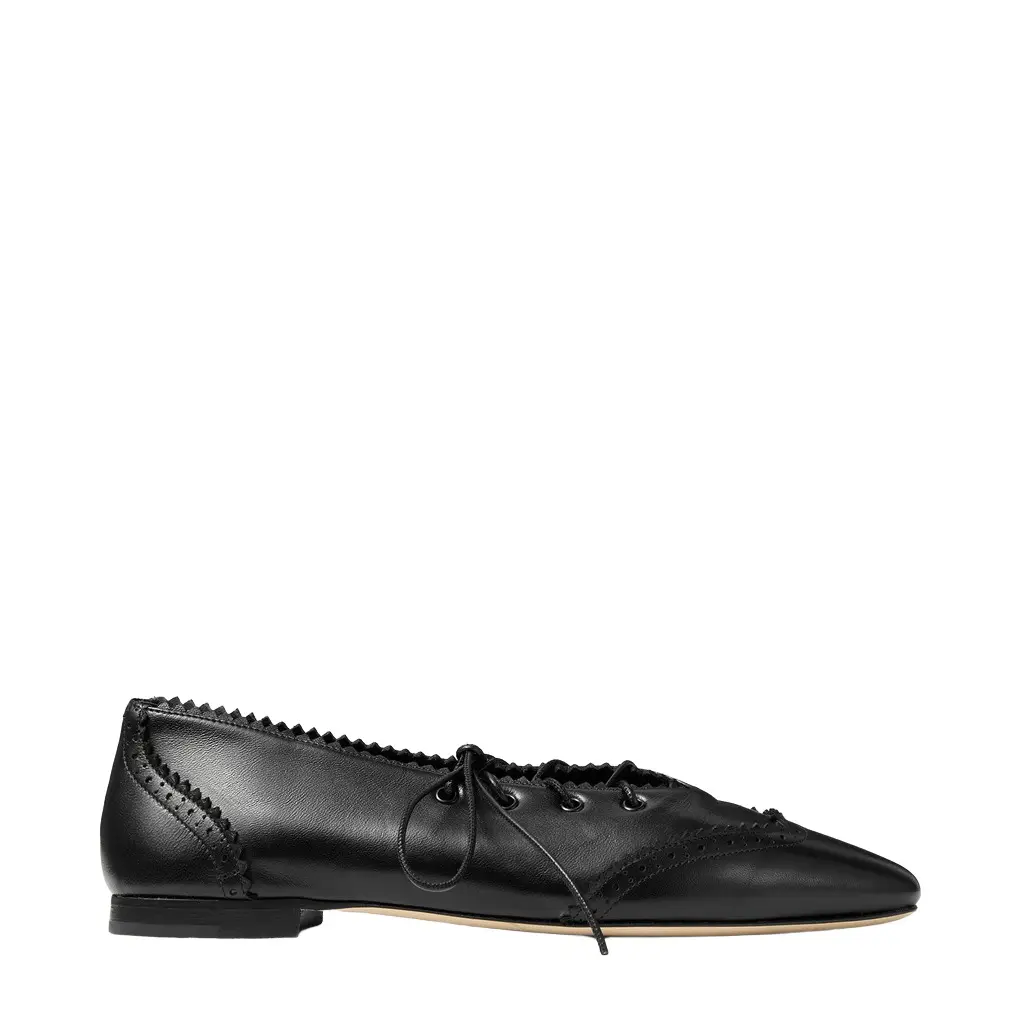 Jimmy Choo Margot Lace Up Flat | Image 1 Jimmy Choo Margot Lace Up Flat | Image 1