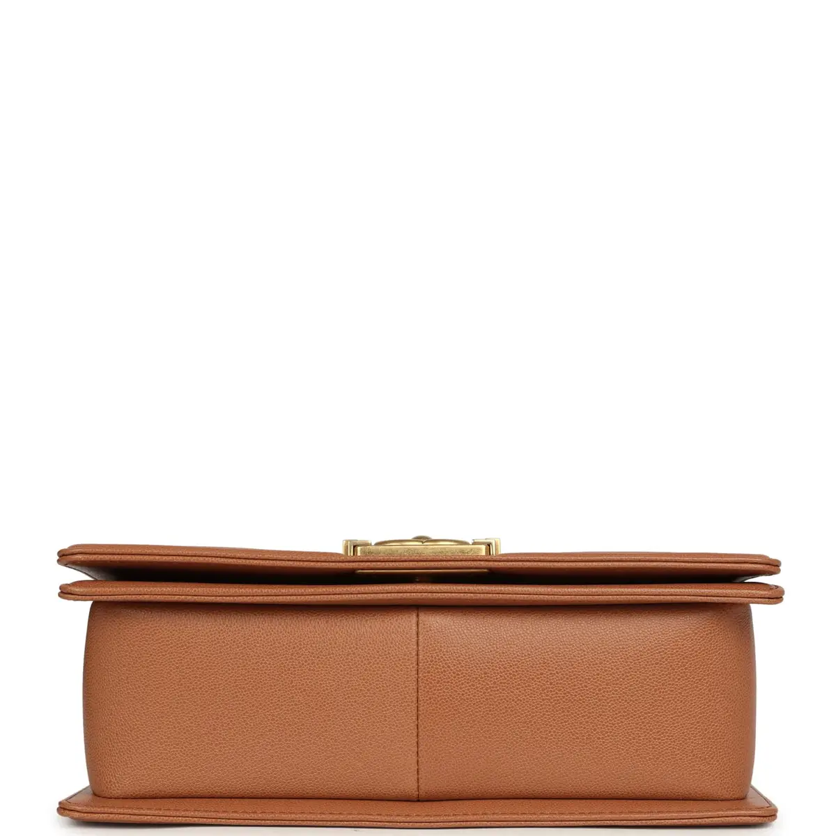 Chanel Pre-owned Chanel Medium Chevron Boy Bag Brown Caviar Antique Gold Hardware | Thumbnail 6