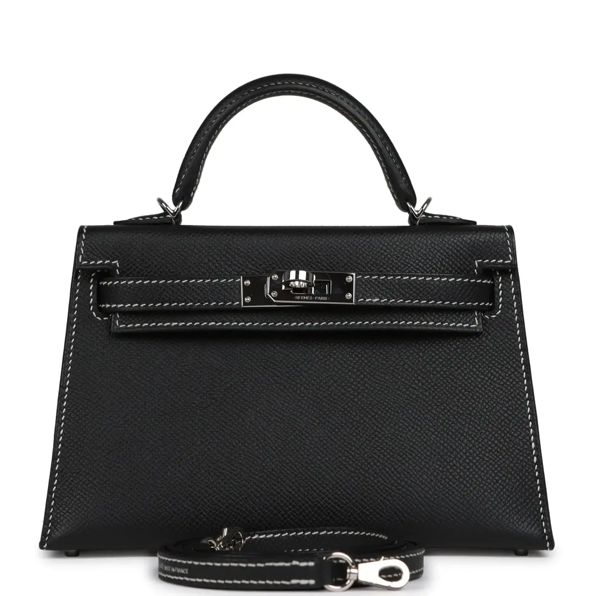 HERMÈS Pre-owned Hermes Special Order (HSS) Kelly Sellier 20 Black Verso Epsom Palladium Hardware | Image 1 HERMÈS Pre-owned Hermes Special Order (HSS) Kelly Sellier 20 Black Verso Epsom Palladium Hardware | Image 1