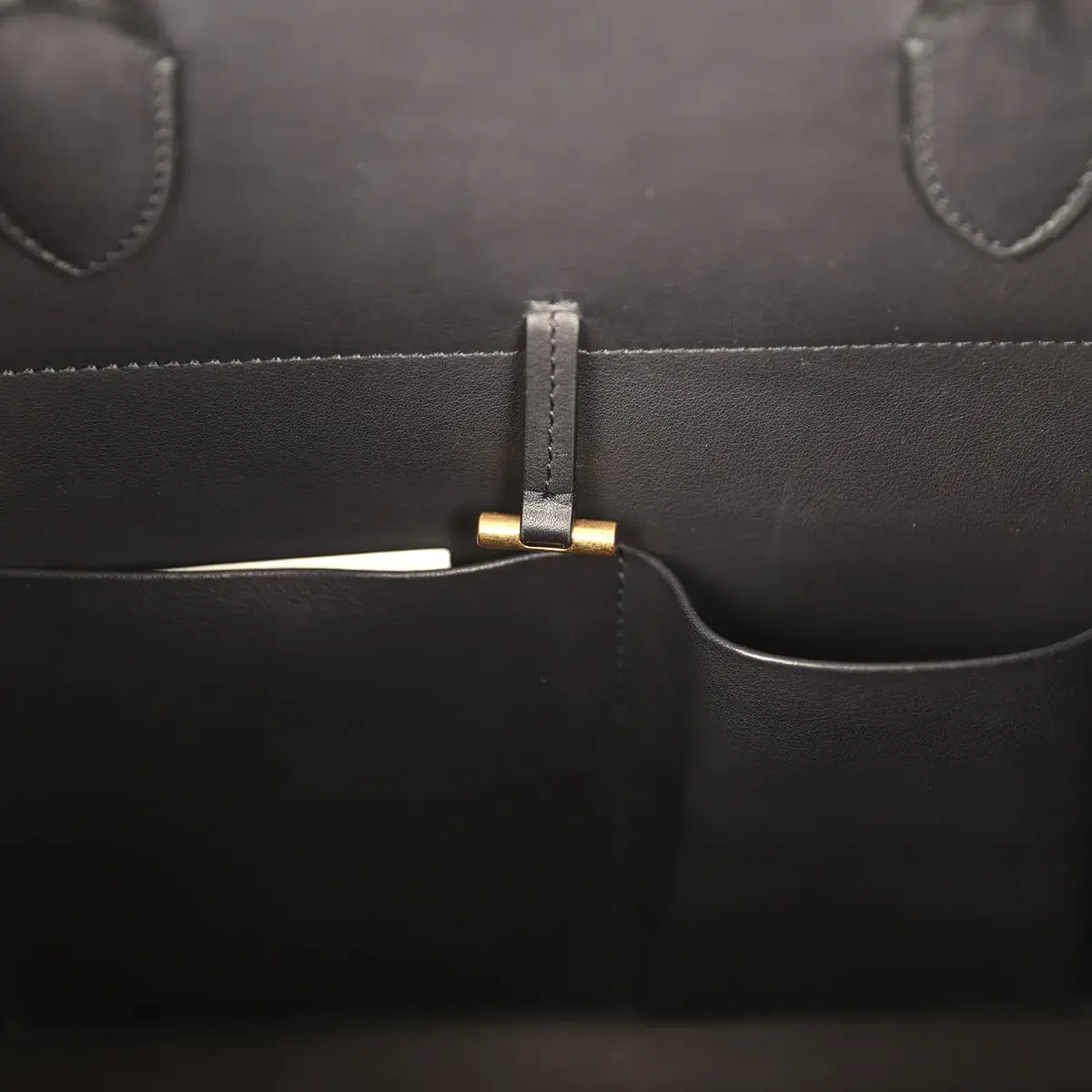 The Row The Row Margaux 15 Ceinture Bag Fango Canvas, Black Saddle Gold Hardware | Thumbnail 12 The Row The Row Margaux 15 Ceinture Bag Fango Canvas, Black Saddle Gold Hardware | Thumbnail 12
