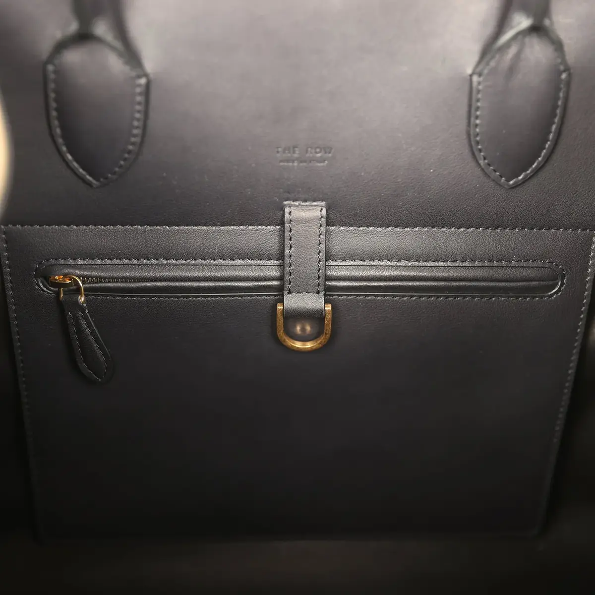 The Row The Row Margaux 15 Ceinture Bag Fango Canvas, Black Saddle Gold Hardware | Thumbnail 9 The Row The Row Margaux 15 Ceinture Bag Fango Canvas, Black Saddle Gold Hardware | Thumbnail 9