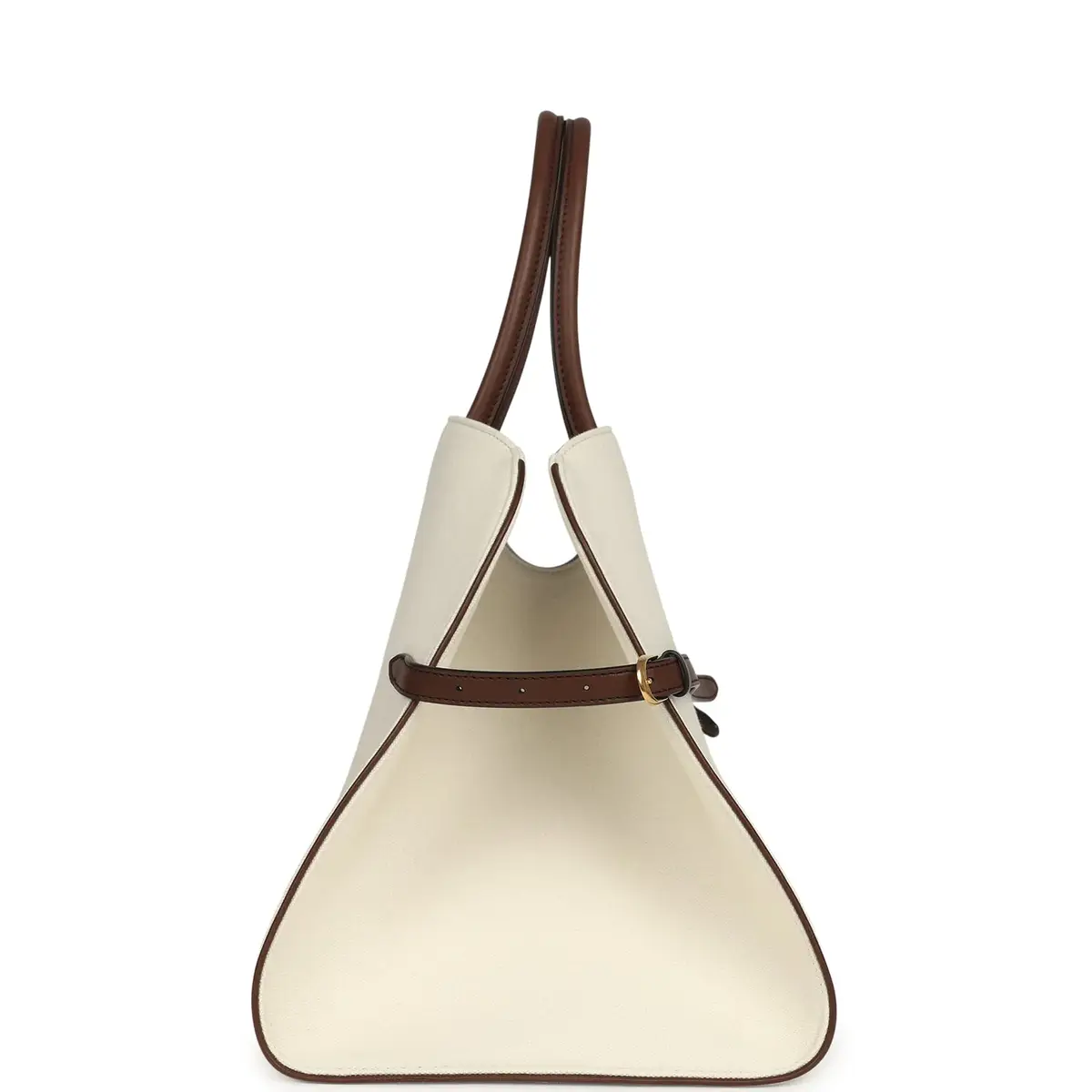 The Row The Row Margaux 15 Ceinture Bag Ivory Canvas, Kentucky Saddle Gold Hardware | Thumbnail 3 The Row The Row Margaux 15 Ceinture Bag Ivory Canvas, Kentucky Saddle Gold Hardware | Thumbnail 3