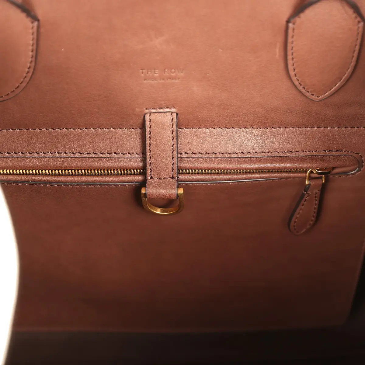 The Row The Row Margaux 15 Ceinture Bag Ivory Canvas, Kentucky Saddle Gold Hardware | Thumbnail 9 The Row The Row Margaux 15 Ceinture Bag Ivory Canvas, Kentucky Saddle Gold Hardware | Thumbnail 9