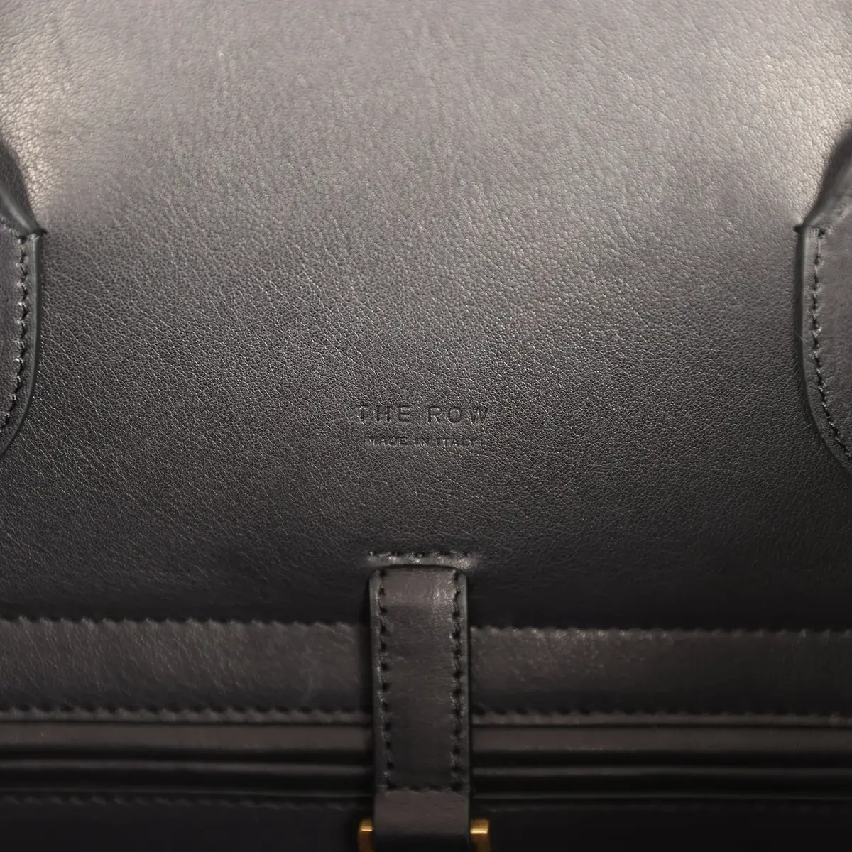 The Row The Row Margaux 17 Ceinture Bag Dark Brown Canvas, Black Saddle Gold Hardware | Thumbnail 11 The Row The Row Margaux 17 Ceinture Bag Dark Brown Canvas, Black Saddle Gold Hardware | Thumbnail 11