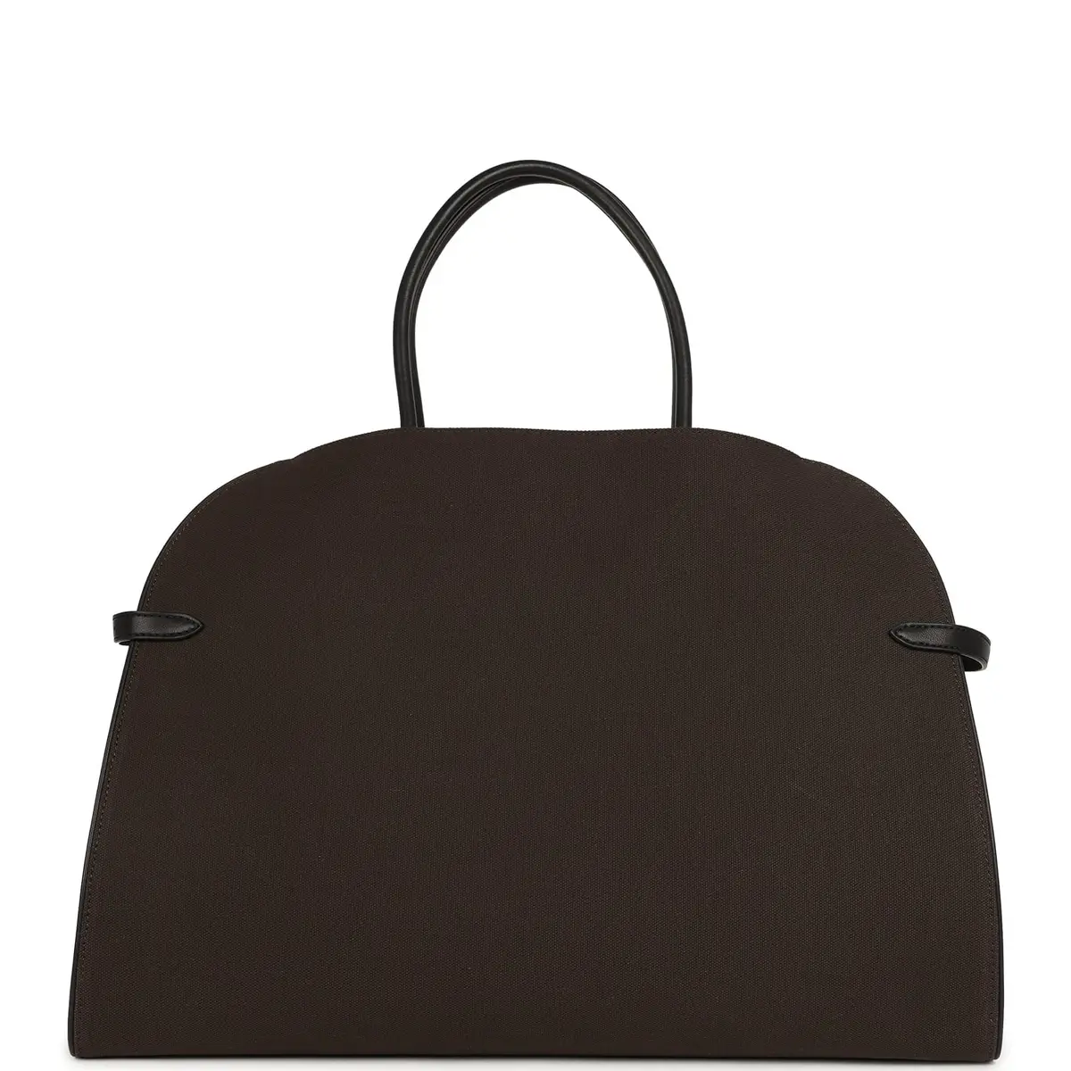The Row The Row Margaux 17 Ceinture Bag Dark Brown Canvas, Black Saddle Gold Hardware | Thumbnail 4 The Row The Row Margaux 17 Ceinture Bag Dark Brown Canvas, Black Saddle Gold Hardware | Thumbnail 4