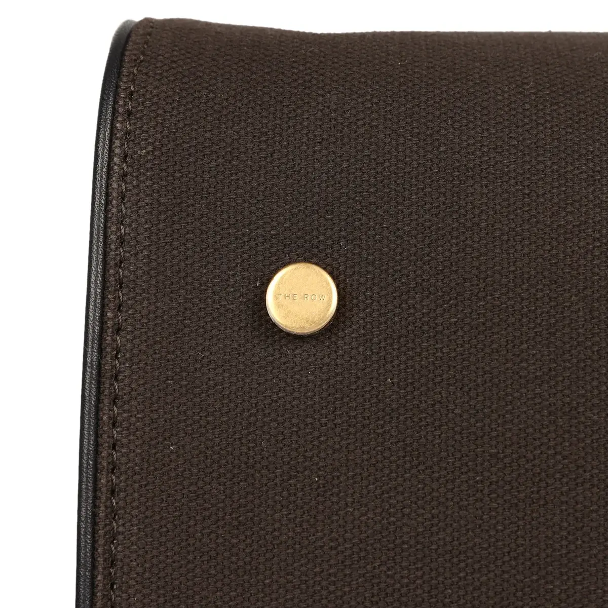 The Row The Row Margaux 17 Ceinture Bag Dark Brown Canvas, Black Saddle Gold Hardware | Thumbnail 7 The Row The Row Margaux 17 Ceinture Bag Dark Brown Canvas, Black Saddle Gold Hardware | Thumbnail 7