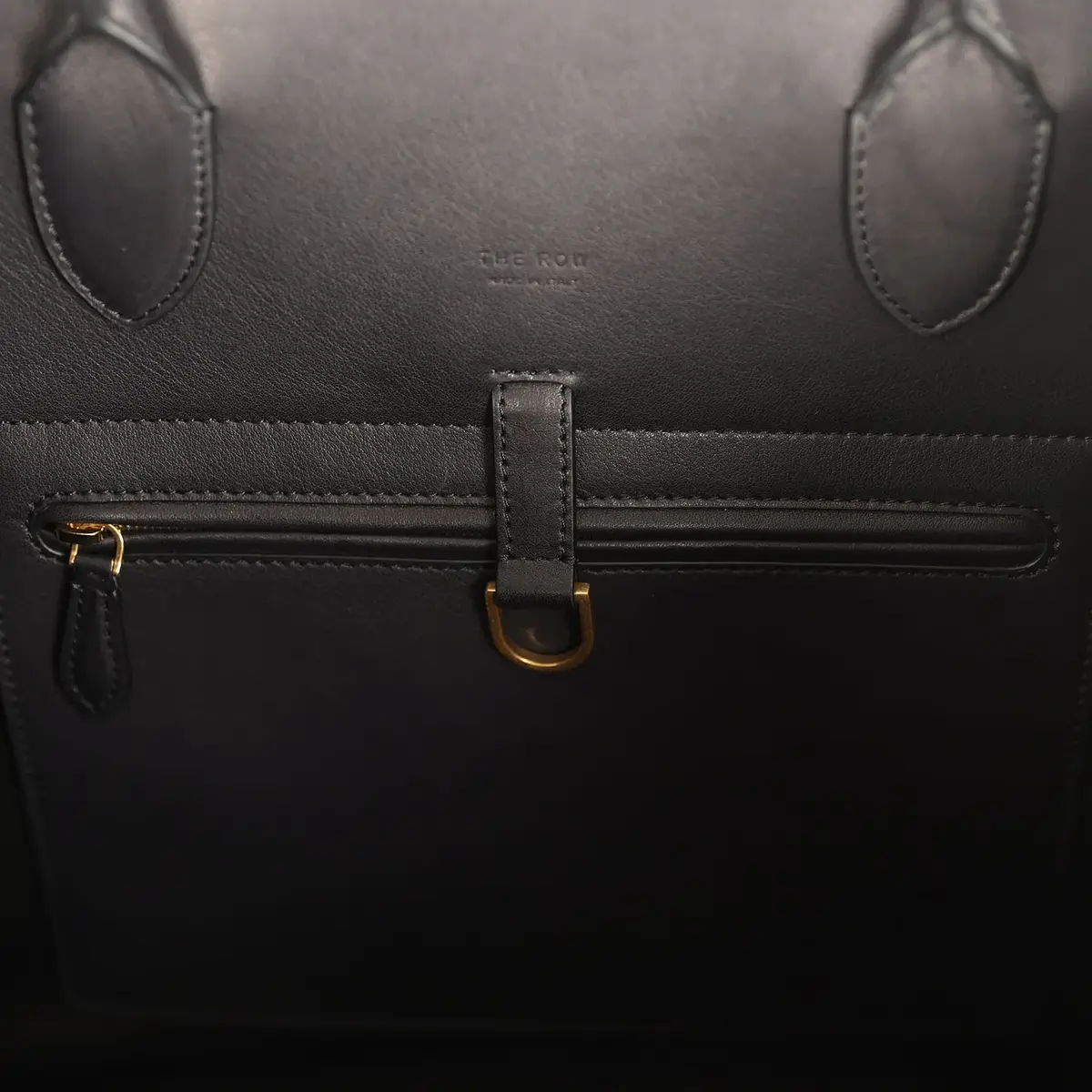 The Row The Row Margaux 17 Ceinture Bag Dark Brown Canvas, Black Saddle Gold Hardware | Thumbnail 10 The Row The Row Margaux 17 Ceinture Bag Dark Brown Canvas, Black Saddle Gold Hardware | Thumbnail 10