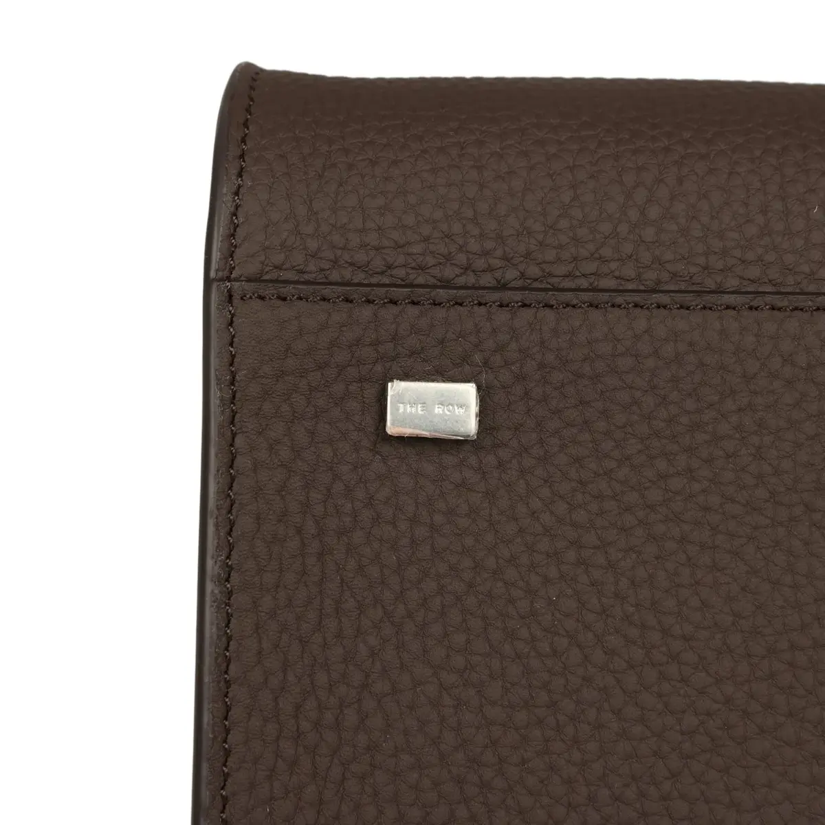 The Row The Row Soft Margaux 17 Bag Deep Brown Calfskin Silver Hardware | Thumbnail 8