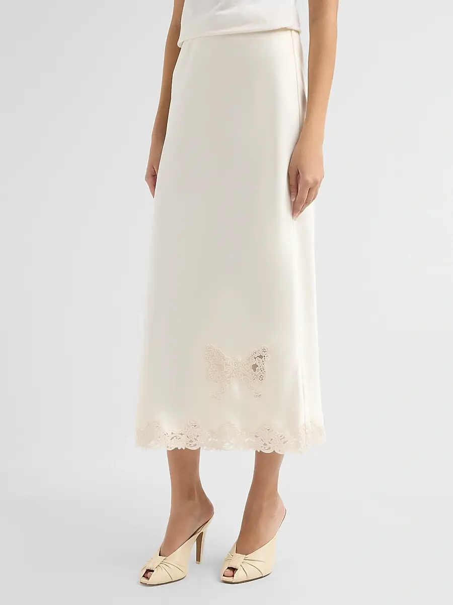 LoveShackFancy Women's Avelaine Midi Slip Skirt | Thumbnail 4 LoveShackFancy Women's Avelaine Midi Slip Skirt | Thumbnail 4