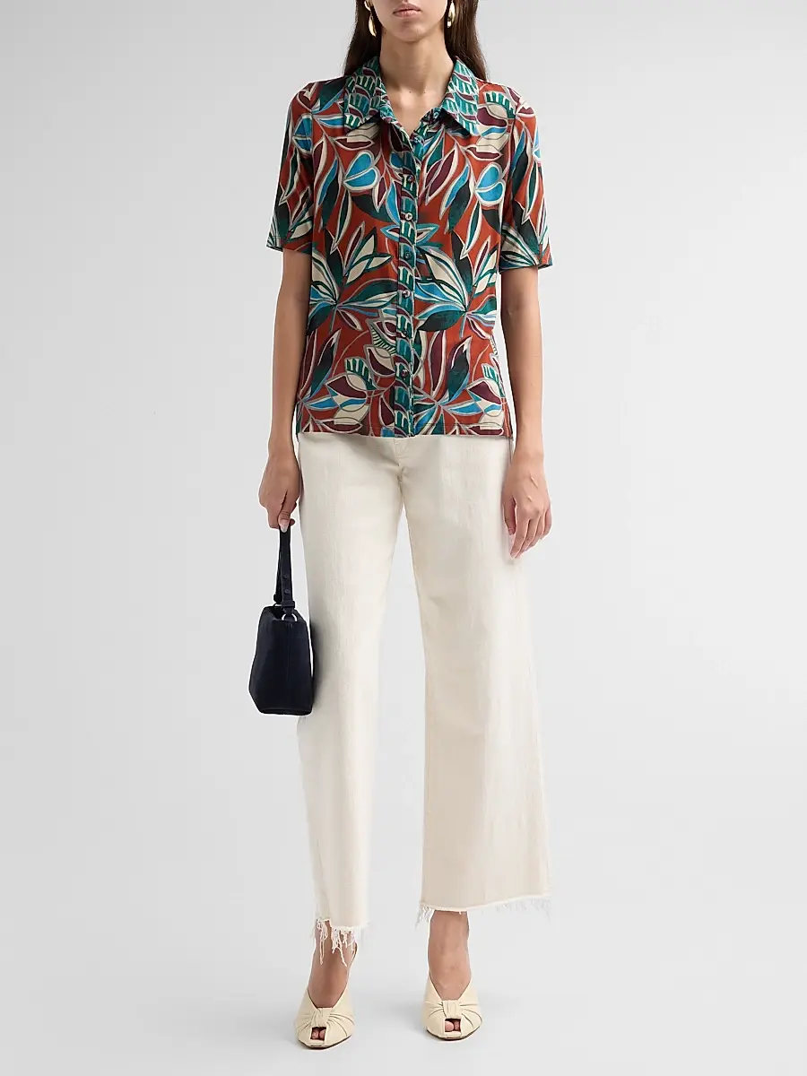 Johnny Was Women's The Janie Favorite Printed Fitted Shirt | Thumbnail 2 Johnny Was Women's The Janie Favorite Printed Fitted Shirt | Thumbnail 2