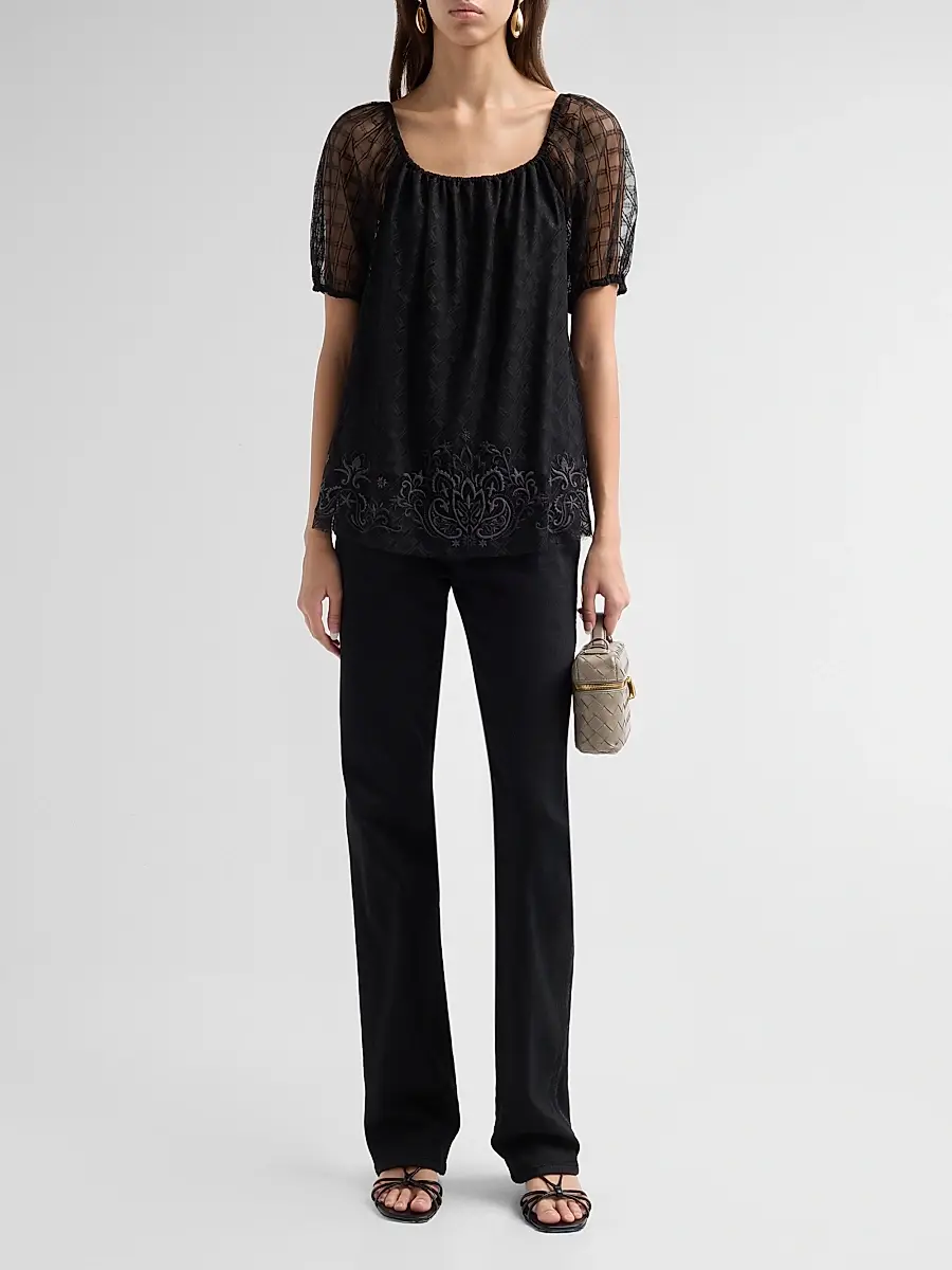 Johnny Was Women's Amarrah Mesh Blouse | Thumbnail 2 Johnny Was Women's Amarrah Mesh Blouse | Thumbnail 2