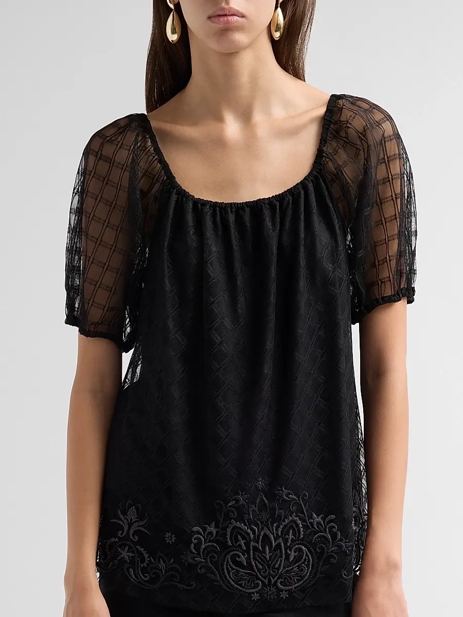 Johnny Was Women's Amarrah Mesh Blouse | Thumbnail 5 Johnny Was Women's Amarrah Mesh Blouse | Thumbnail 5