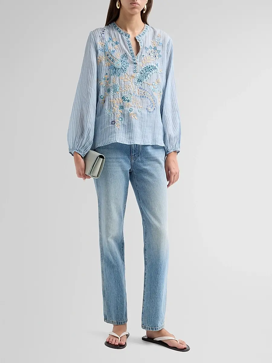 Johnny Was Women's Lyora Relaxed Swing Tunic Blouse | Thumbnail 2 Johnny Was Women's Lyora Relaxed Swing Tunic Blouse | Thumbnail 2