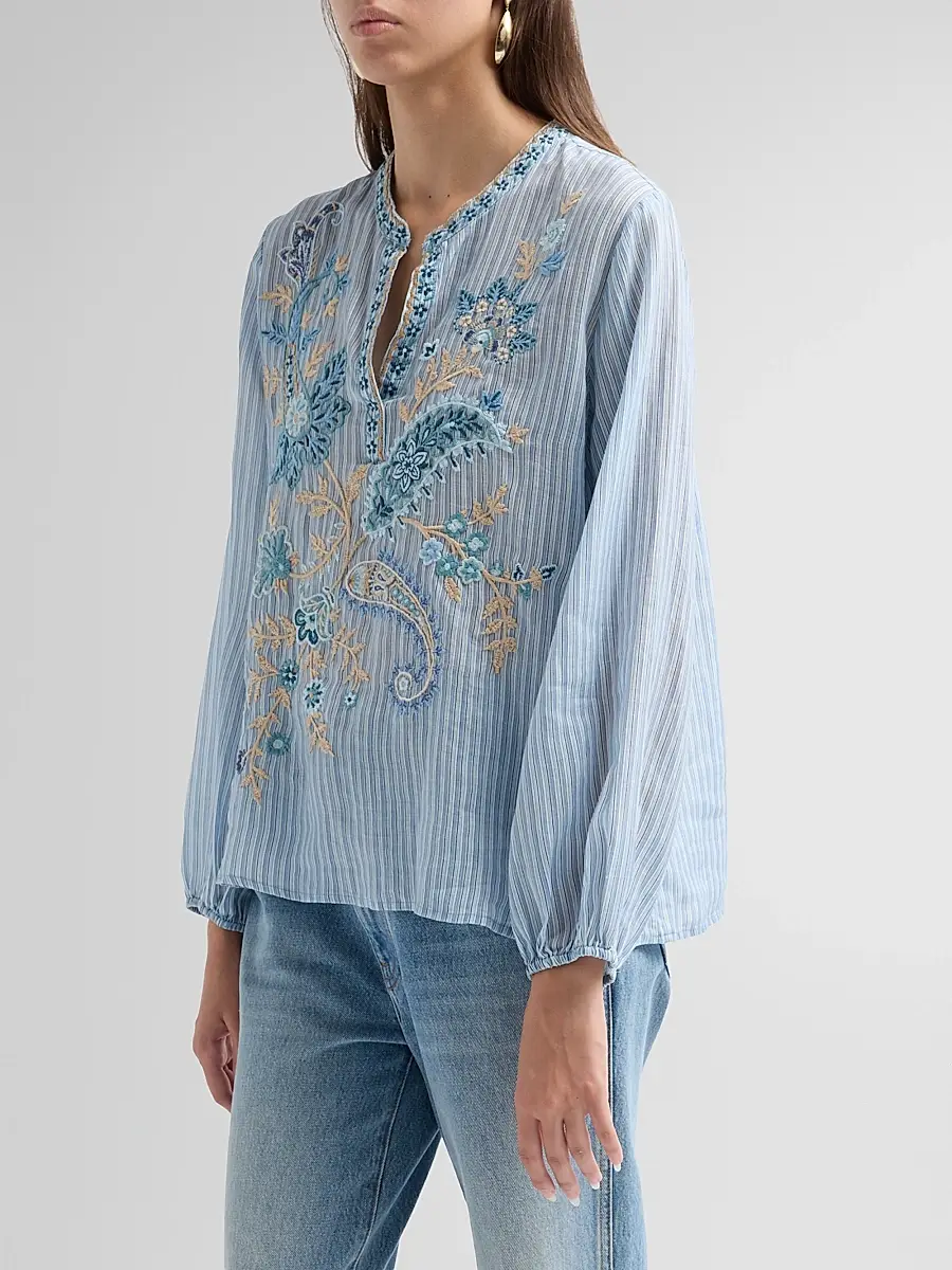 Johnny Was Women's Lyora Relaxed Swing Tunic Blouse | Thumbnail 4 Johnny Was Women's Lyora Relaxed Swing Tunic Blouse | Thumbnail 4
