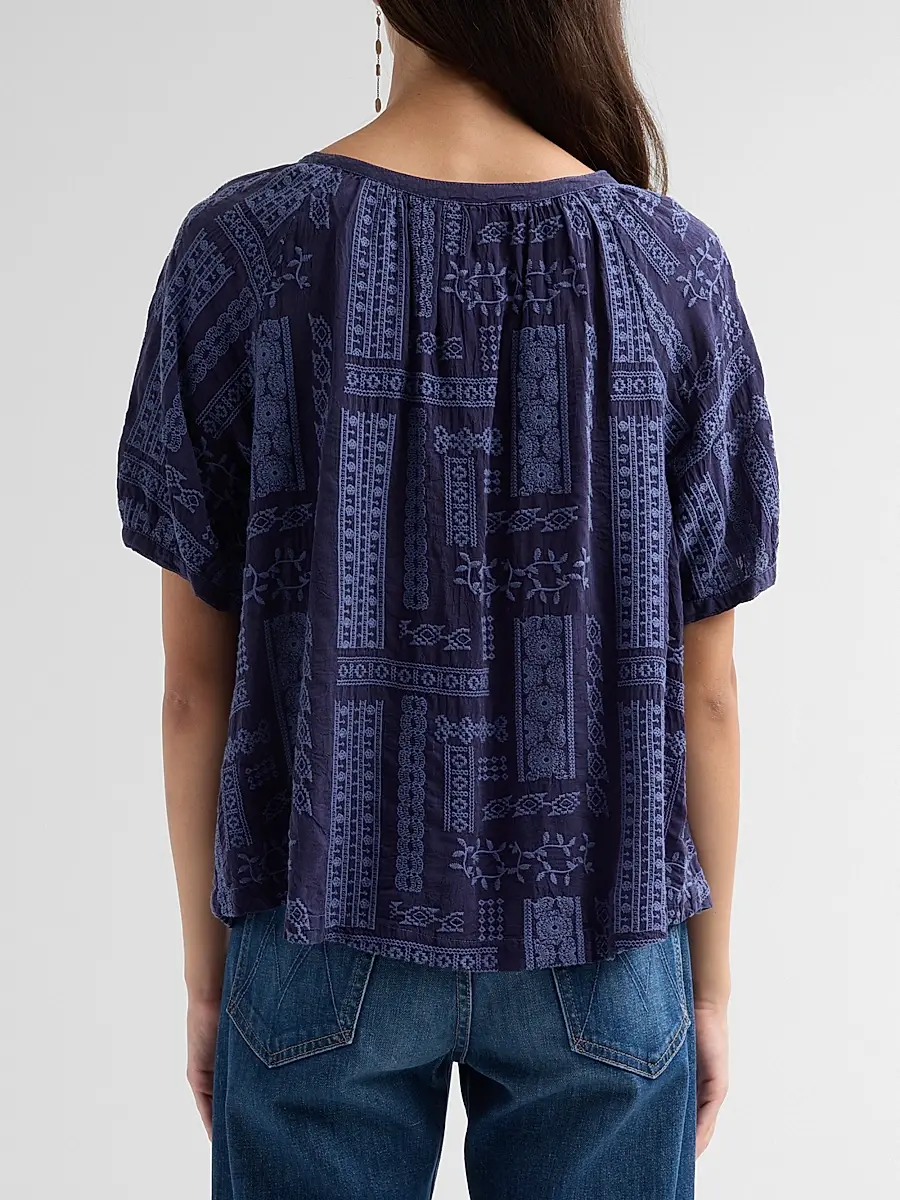 Johnny Was Women's Avah Embroidered Patchwork Blouse | Thumbnail 3 Johnny Was Women's Avah Embroidered Patchwork Blouse | Thumbnail 3