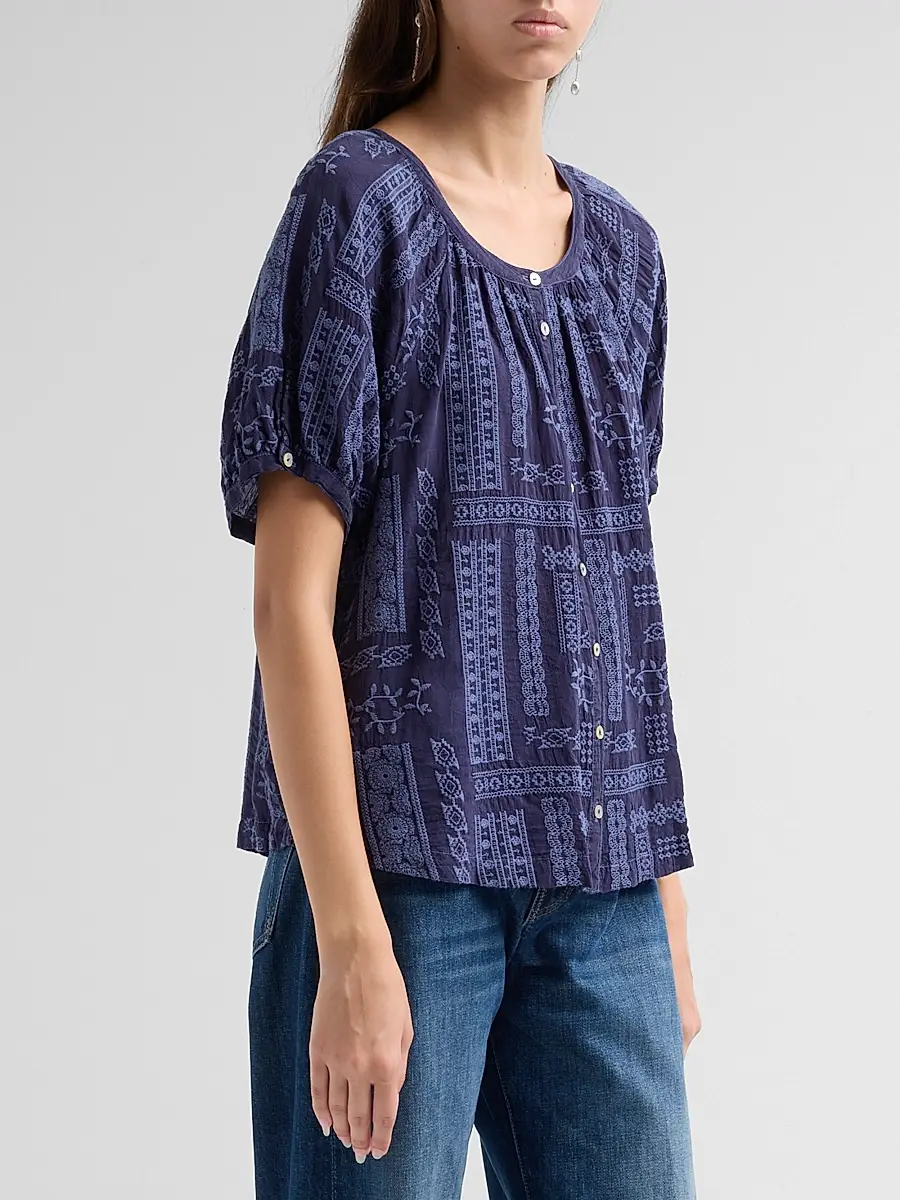 Johnny Was Women's Avah Embroidered Patchwork Blouse | Thumbnail 4 Johnny Was Women's Avah Embroidered Patchwork Blouse | Thumbnail 4
