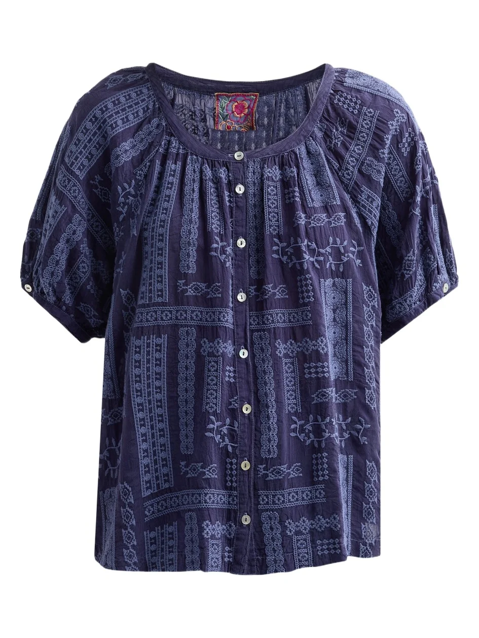 Johnny Was Women's Avah Embroidered Patchwork Blouse