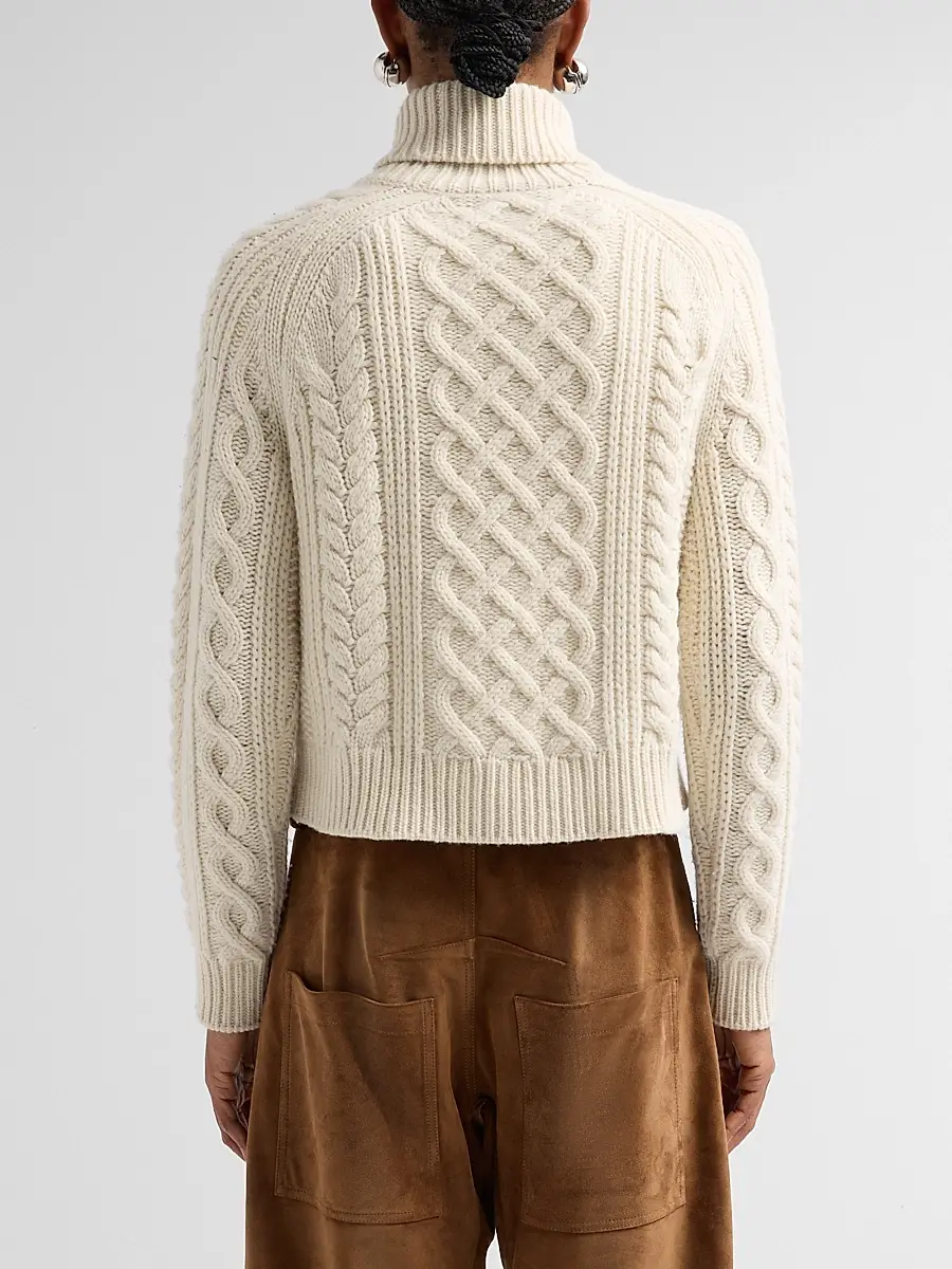 Nili Lotan Women's Ezren Wool Cable-Knit Sweater | Thumbnail 3