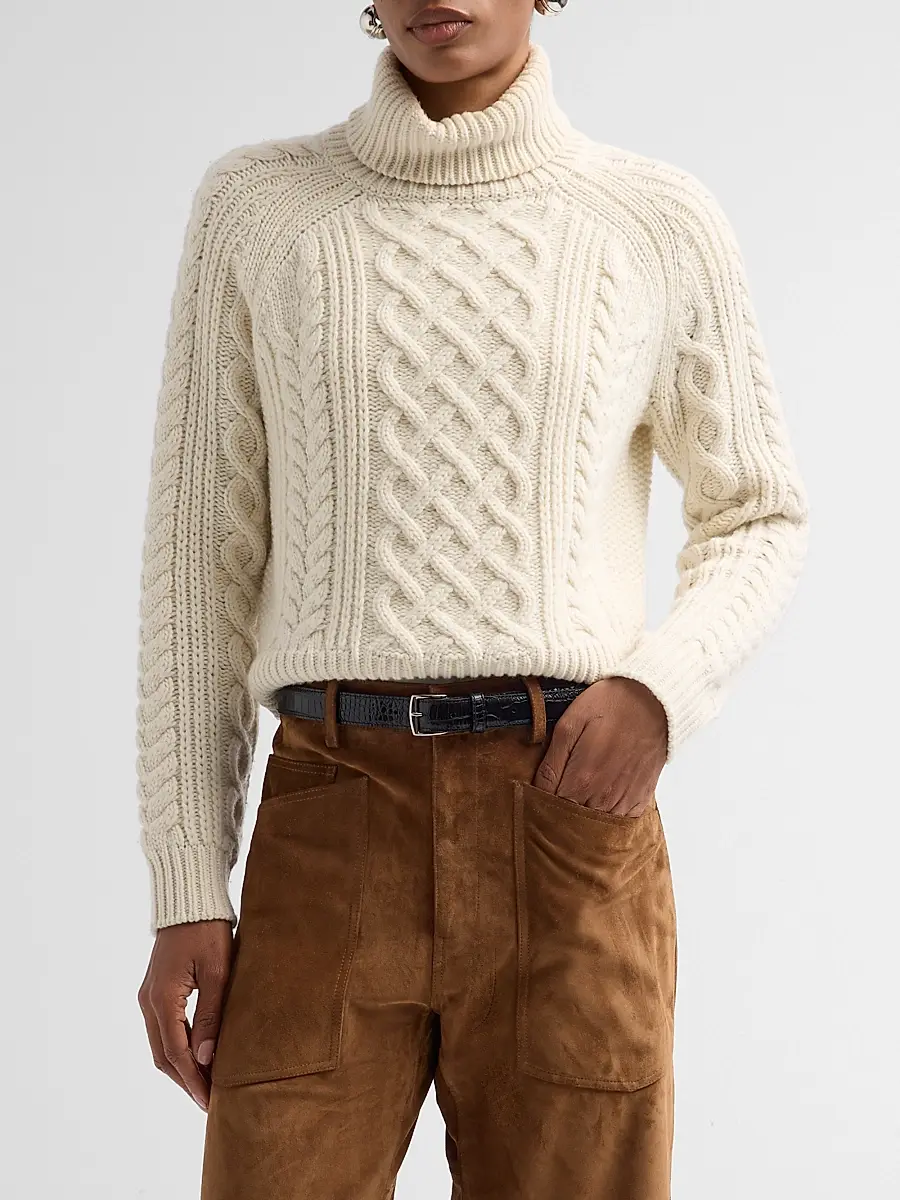 Nili Lotan Women's Ezren Wool Cable-Knit Sweater | Thumbnail 4