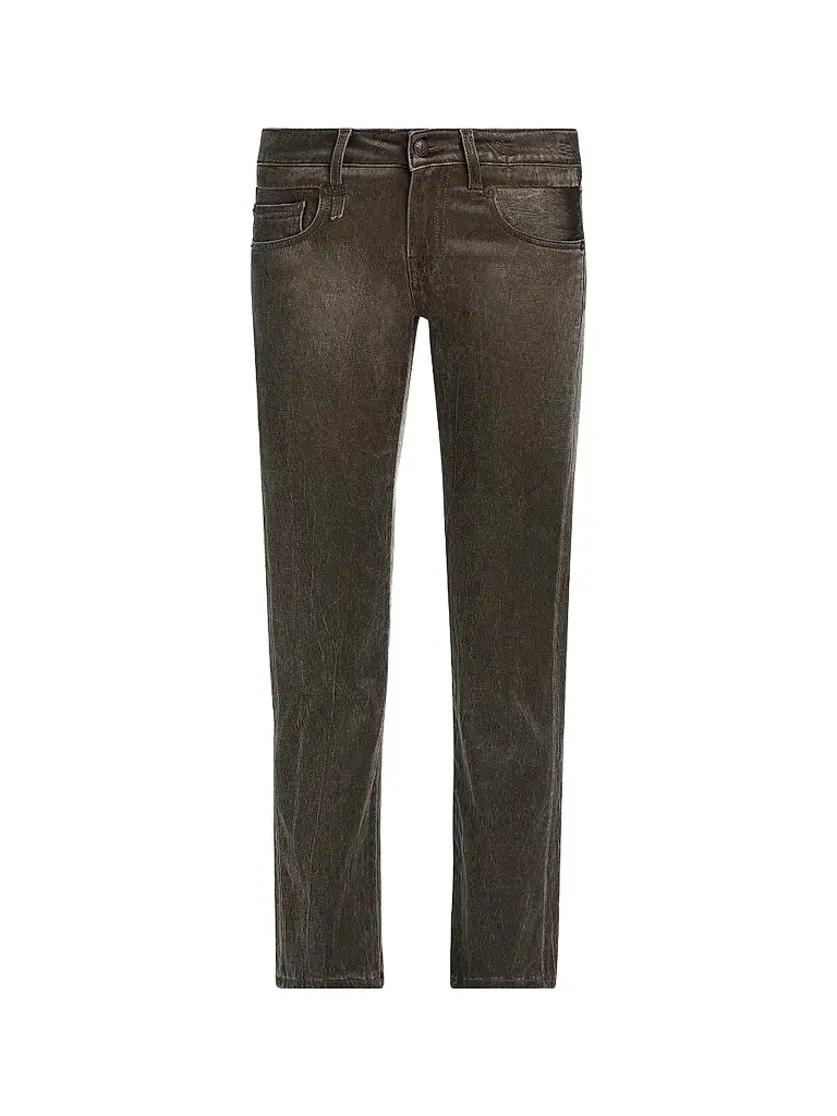 R13 Women's Straight-Leg Jeans - Brown Stretch Sateen | Image 1 R13 Women's Straight-Leg Jeans - Brown Stretch Sateen | Image 1