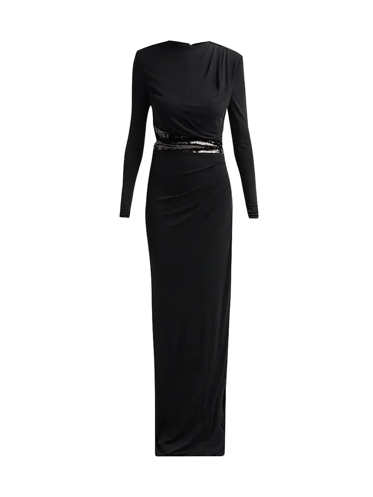 Ramy Brook Women's Samantha Sequin-Belt Gown - Black - Size 14 | Image 1 Ramy Brook Women's Samantha Sequin-Belt Gown - Black - Size 14 | Image 1