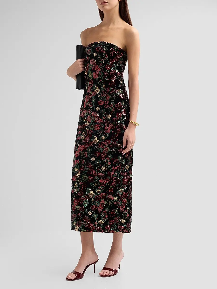 Ramy Brook Women's Natalie Embellished Strapless Midi Dress | Thumbnail 4 Ramy Brook Women's Natalie Embellished Strapless Midi Dress | Thumbnail 4