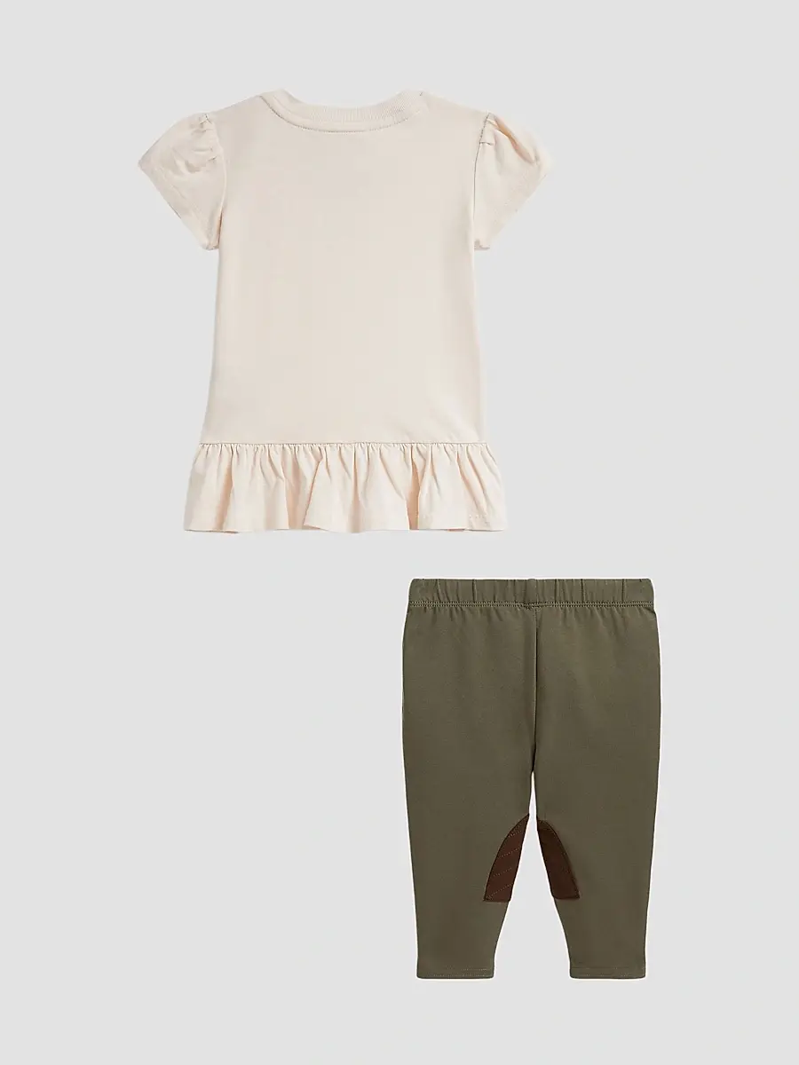 Polo Ralph Lauren Girl's Baby Girl's 2-Piece Polo Bear Peplum T-Shirt & Leggings Set - Estate Cream | Thumbnail 2 Polo Ralph Lauren Girl's Baby Girl's 2-Piece Polo Bear Peplum T-Shirt & Leggings Set - Estate Cream | Thumbnail 2