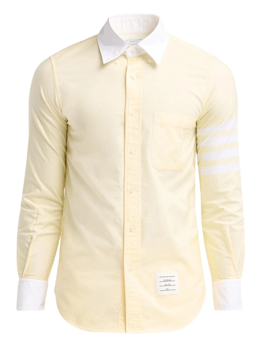 Thom Browne Men's Engineered 4-Bar Linen Straight-Fit Shirt