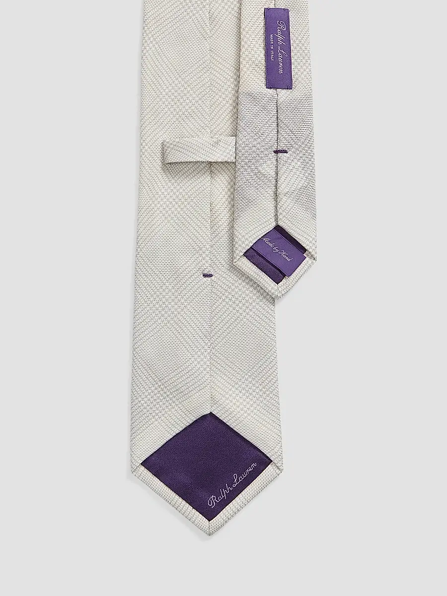Ralph Lauren Purple Label Men's Glen Plaid Cashmere-Silk Tie | Thumbnail 2 Ralph Lauren Purple Label Men's Glen Plaid Cashmere-Silk Tie | Thumbnail 2