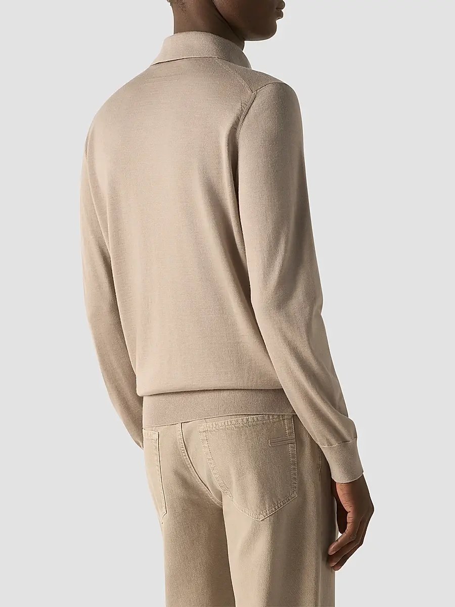 Zegna Men's Cashseta Polo Shirt | Thumbnail 4 Zegna Men's Cashseta Polo Shirt | Thumbnail 4