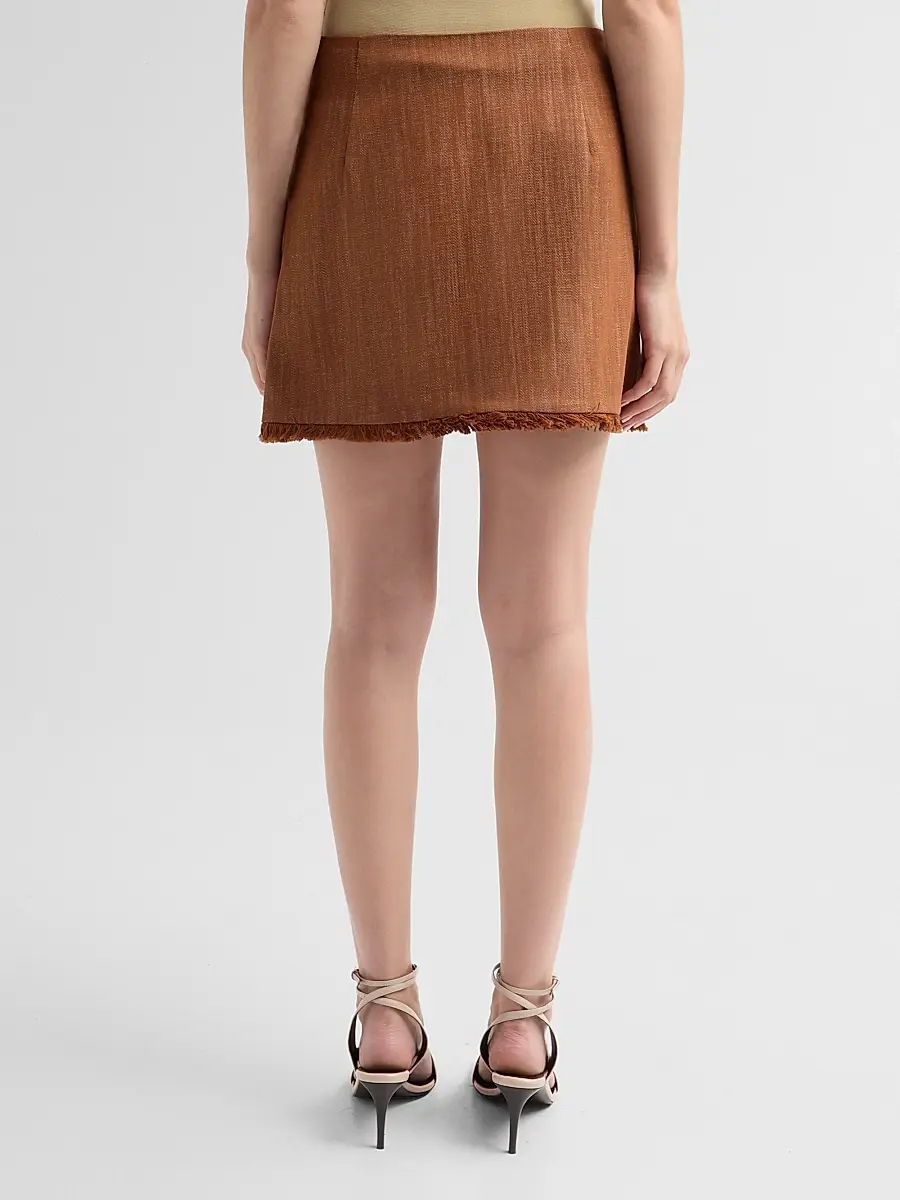 PRABAL GURUNG Women's Denim Fringe Miniskirt | Thumbnail 3