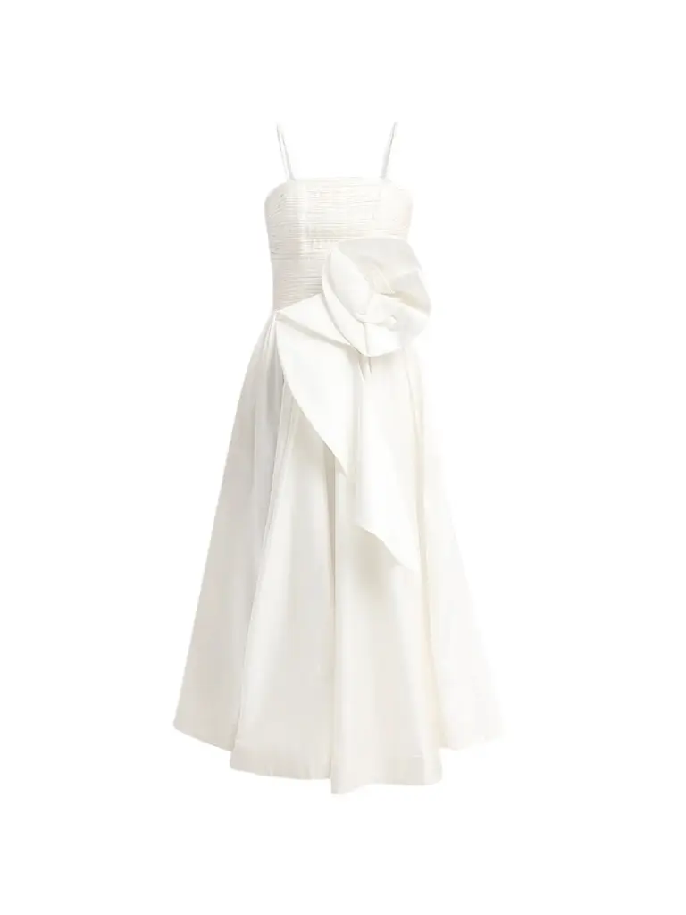 PatBo Women's Blossom Poplin Midi Dress - Off White - Size 8 | Image 1 PatBo Women's Blossom Poplin Midi Dress - Off White - Size 8 | Image 1