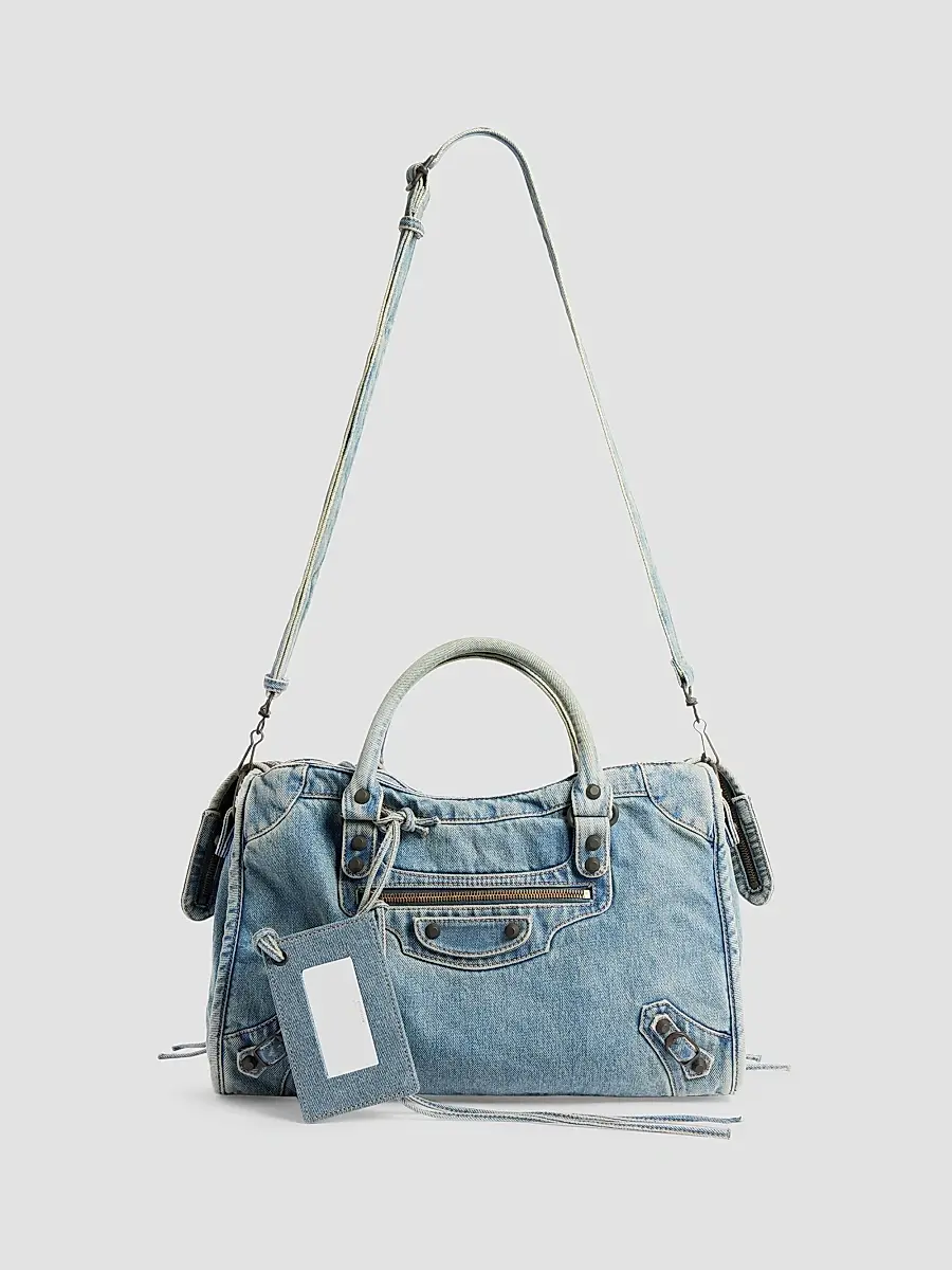 Balenciaga Women's Le City Denim Medium Top Handle Bag - Blue | Thumbnail 5 Balenciaga Women's Le City Denim Medium Top Handle Bag - Blue | Thumbnail 5