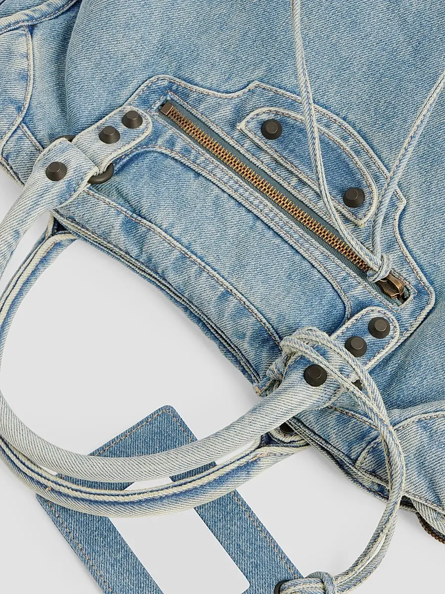 Balenciaga Women's Le City Denim Medium Top Handle Bag - Blue | Thumbnail 6 Balenciaga Women's Le City Denim Medium Top Handle Bag - Blue | Thumbnail 6