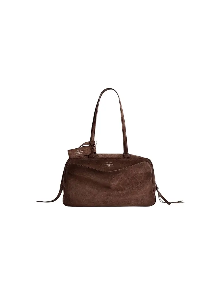 Balenciaga Women's Carrie Bowling Shoulder Bag - Light Espresso | Image 1 Balenciaga Women's Carrie Bowling Shoulder Bag - Light Espresso | Image 1