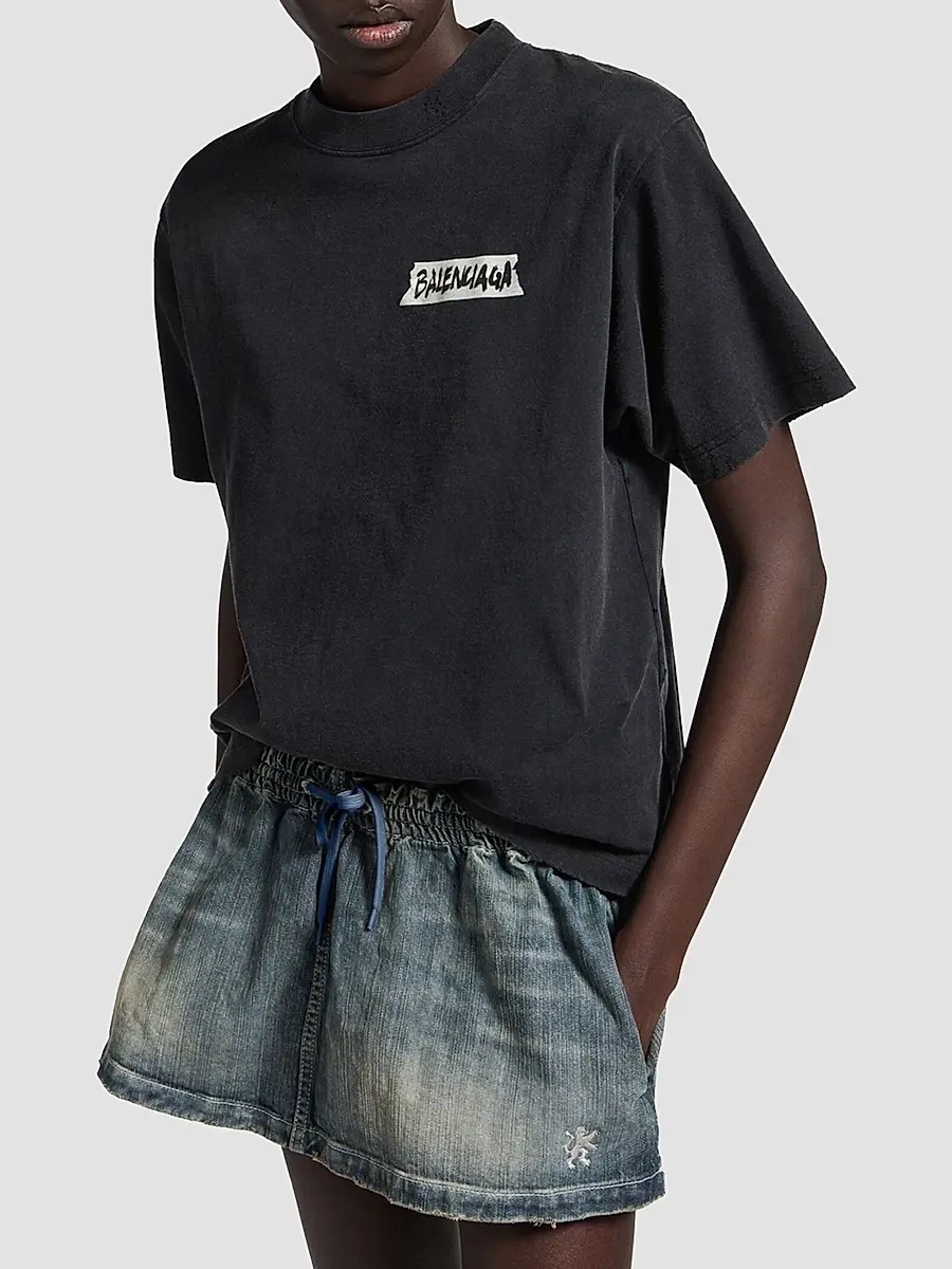 Balenciaga Women's Masking Tape Medium Fit T-Shirt | Thumbnail 3 Balenciaga Women's Masking Tape Medium Fit T-Shirt | Thumbnail 3