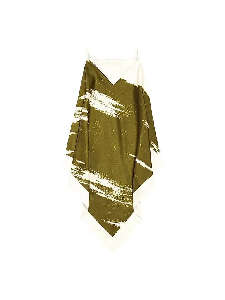 Balenciaga Women's Brush Scratch Scarf Top - Green Multi | Image 1 Balenciaga Women's Brush Scratch Scarf Top - Green Multi | Image 1
