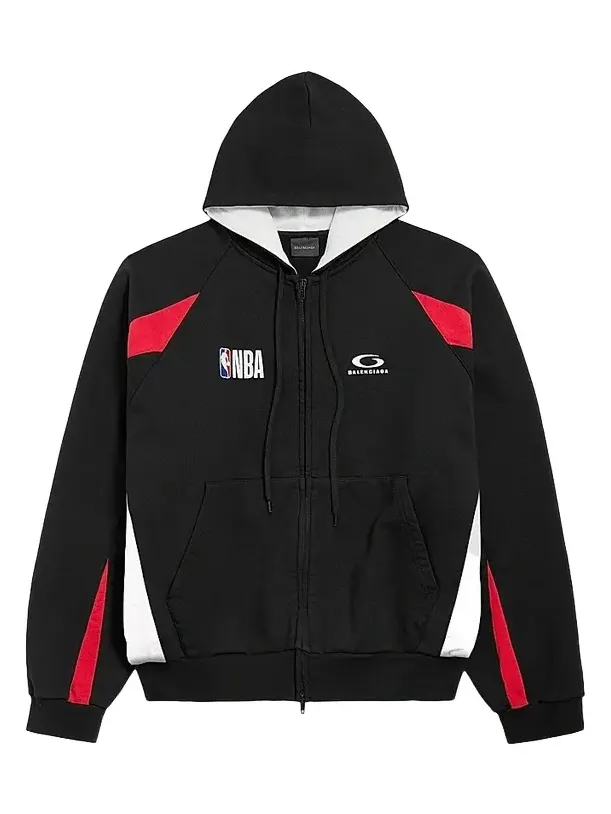 Men's x NBA Collaboration Oversized Zip-Up Hoodie