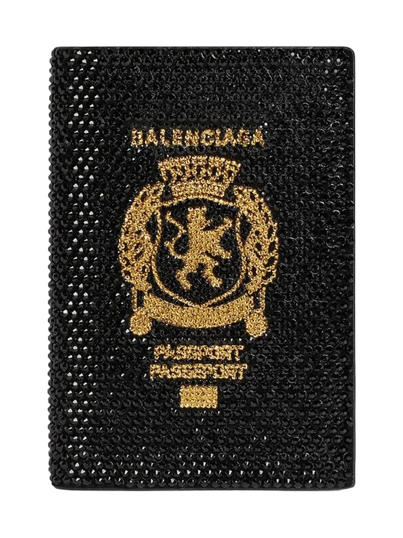 Balenciaga Passport Holder with Rhinestones - Black