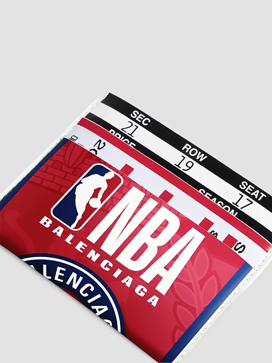 Balenciaga Men's x NBA Collaboration Passport Card Holder - Red | Thumbnail 4
