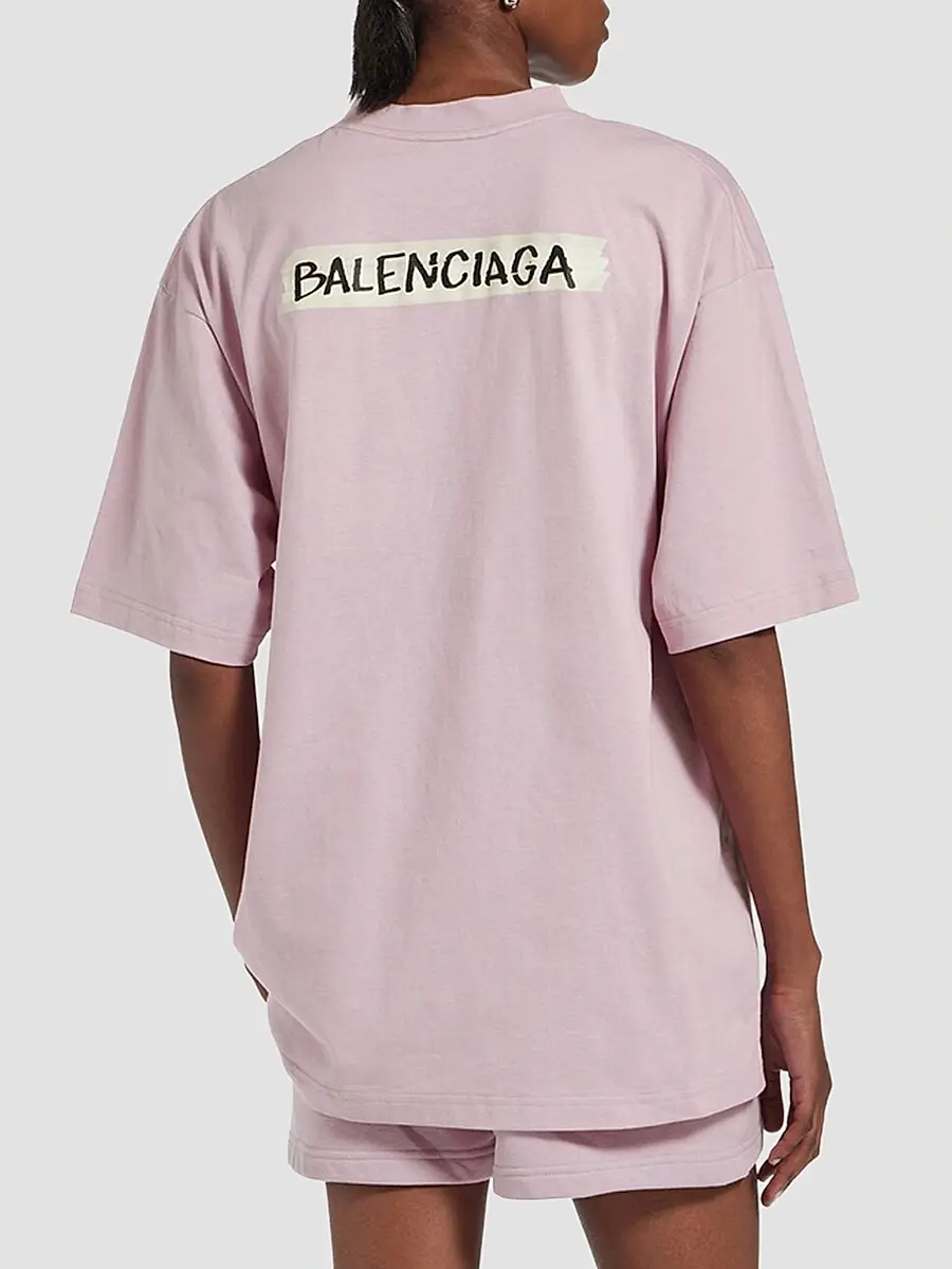Balenciaga Women's Masking Tape Medium Fit T-Shirt | Thumbnail 4 Balenciaga Women's Masking Tape Medium Fit T-Shirt | Thumbnail 4