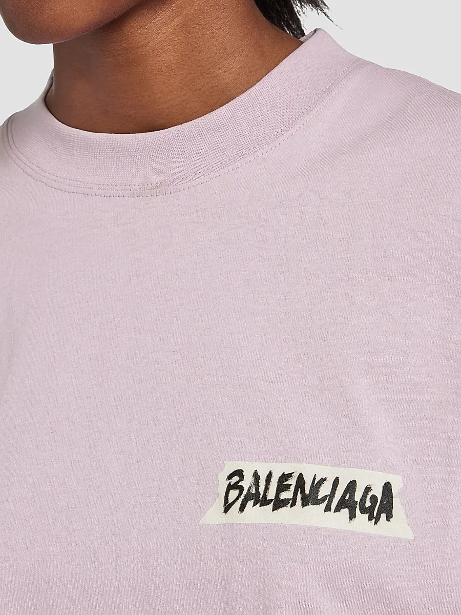 Balenciaga Women's Masking Tape Medium Fit T-Shirt | Thumbnail 6 Balenciaga Women's Masking Tape Medium Fit T-Shirt | Thumbnail 6