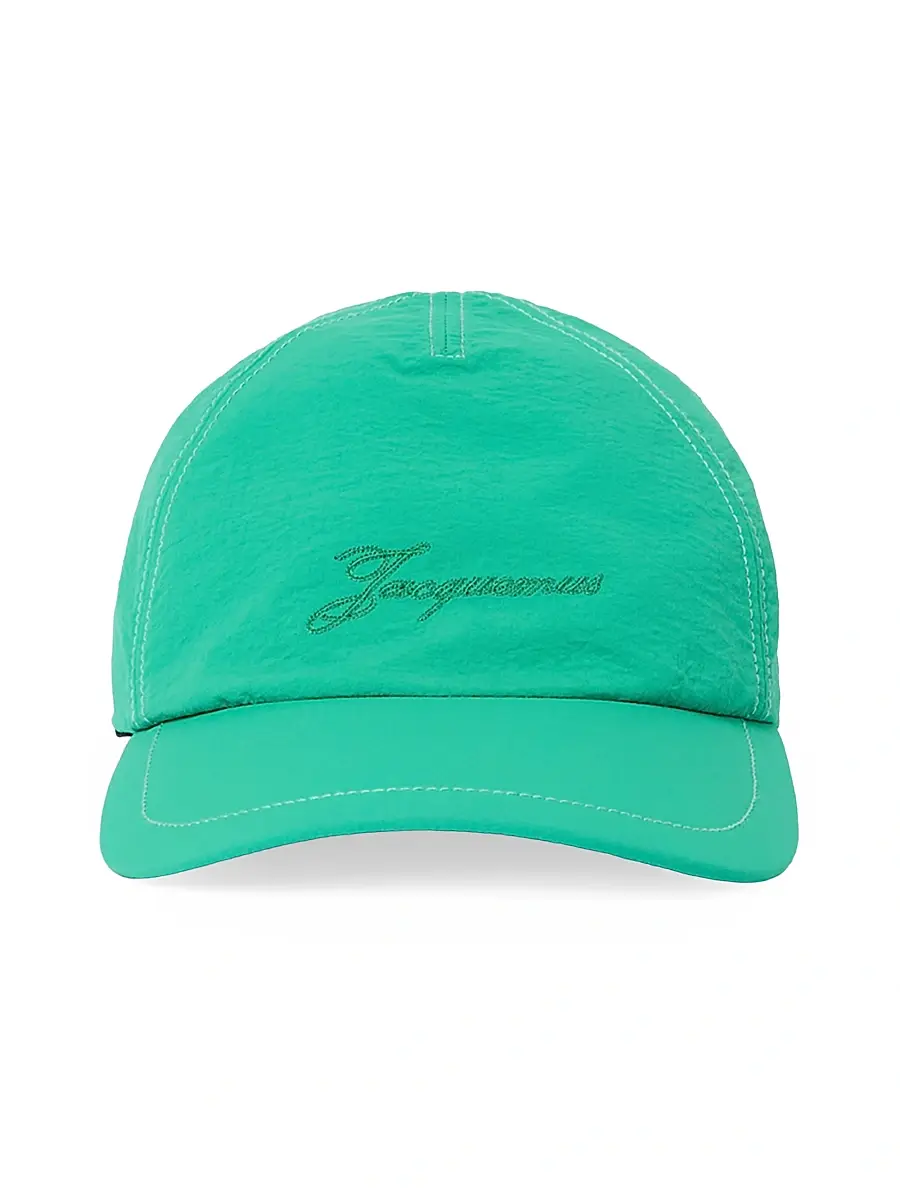 Jacquemus Men's Logo Nylon Baseball Cap - Green | Image 1 Jacquemus Men's Logo Nylon Baseball Cap - Green | Image 1
