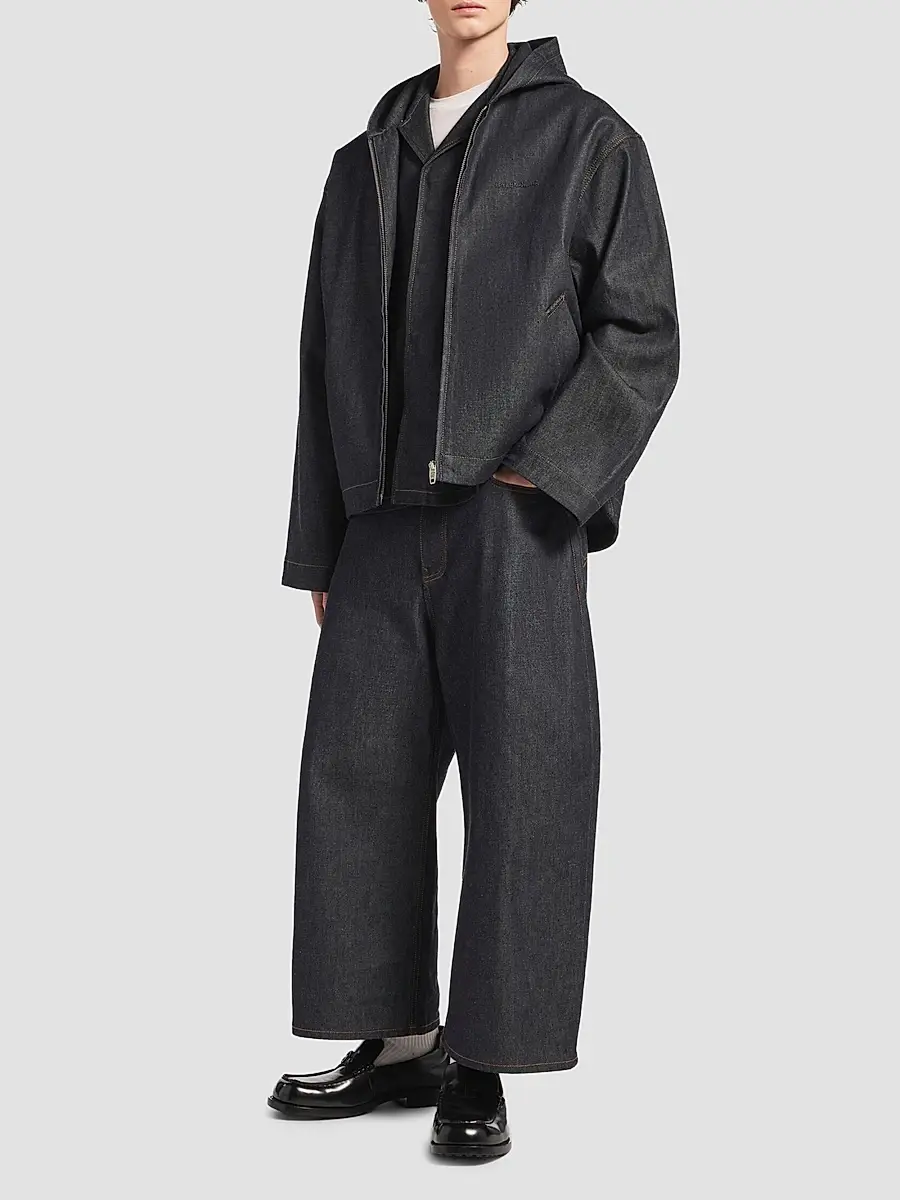 Balenciaga Men's Denim Hooded Jacket | Thumbnail 2 Balenciaga Men's Denim Hooded Jacket | Thumbnail 2