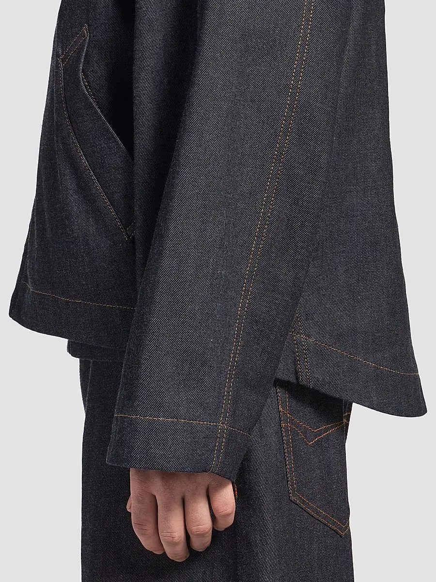 Balenciaga Men's Denim Hooded Jacket | Thumbnail 6 Balenciaga Men's Denim Hooded Jacket | Thumbnail 6
